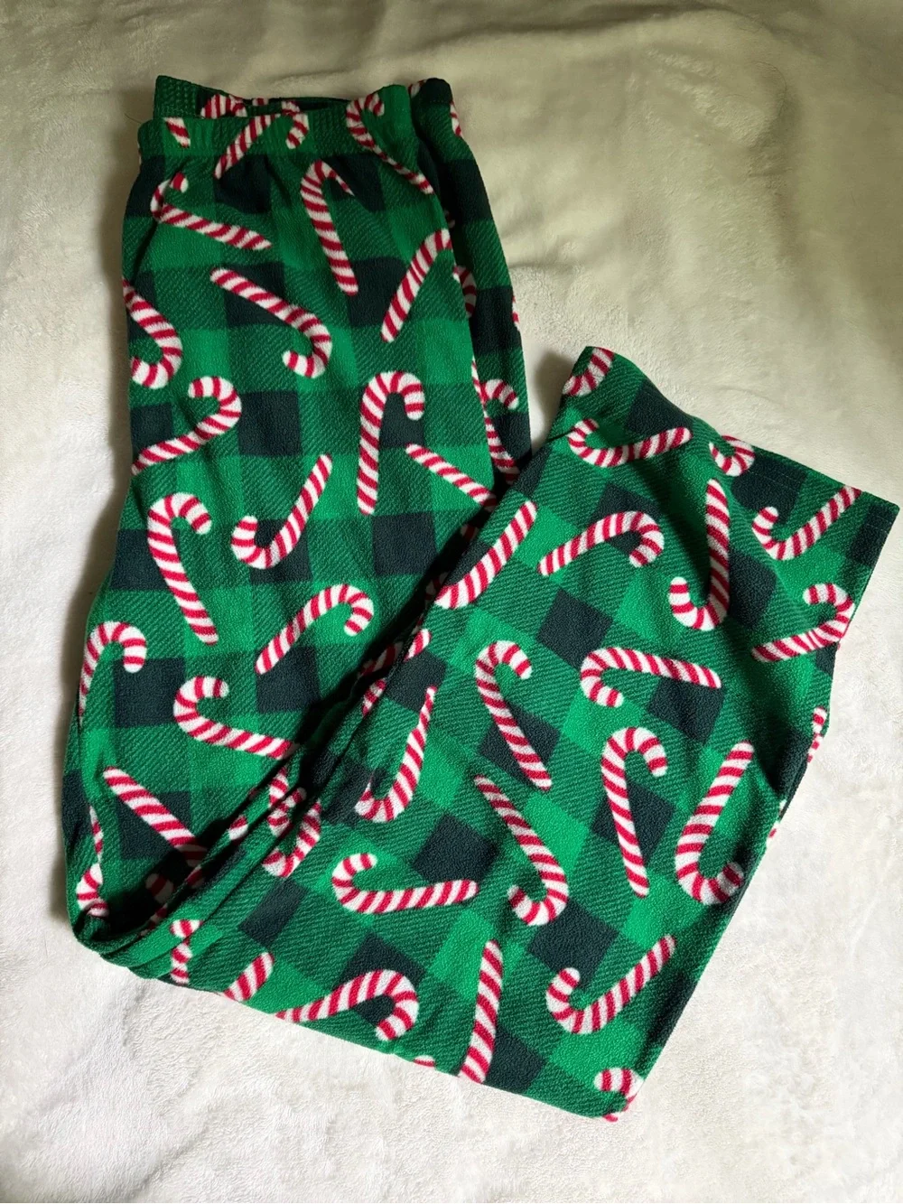 The Children's Place Green Plaid Candy Cane Pajama Pants